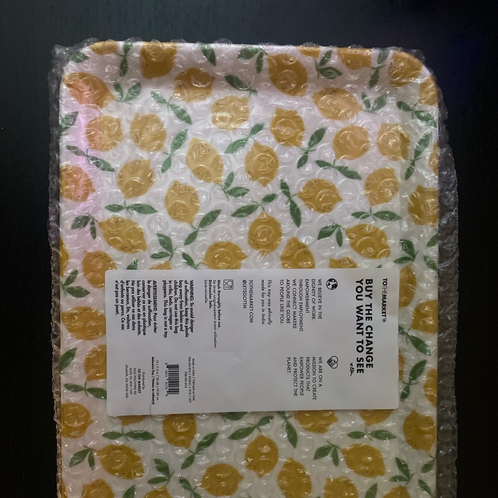 COPY - To The Market Lemon Squeeze Melamine Serving Tray